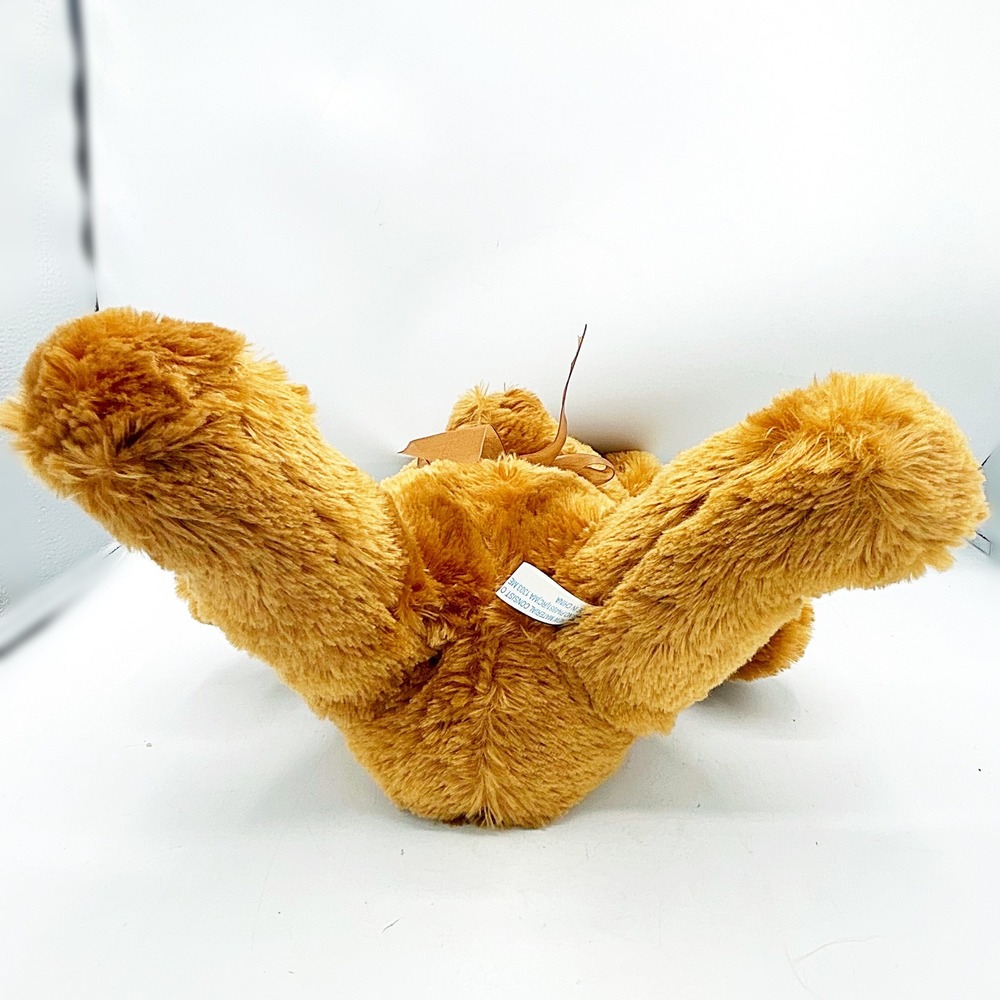 Teddy Bear Plush Brown Shaggy‎ Fur with Organza Ribbon 12" H - Picture 7 of 7